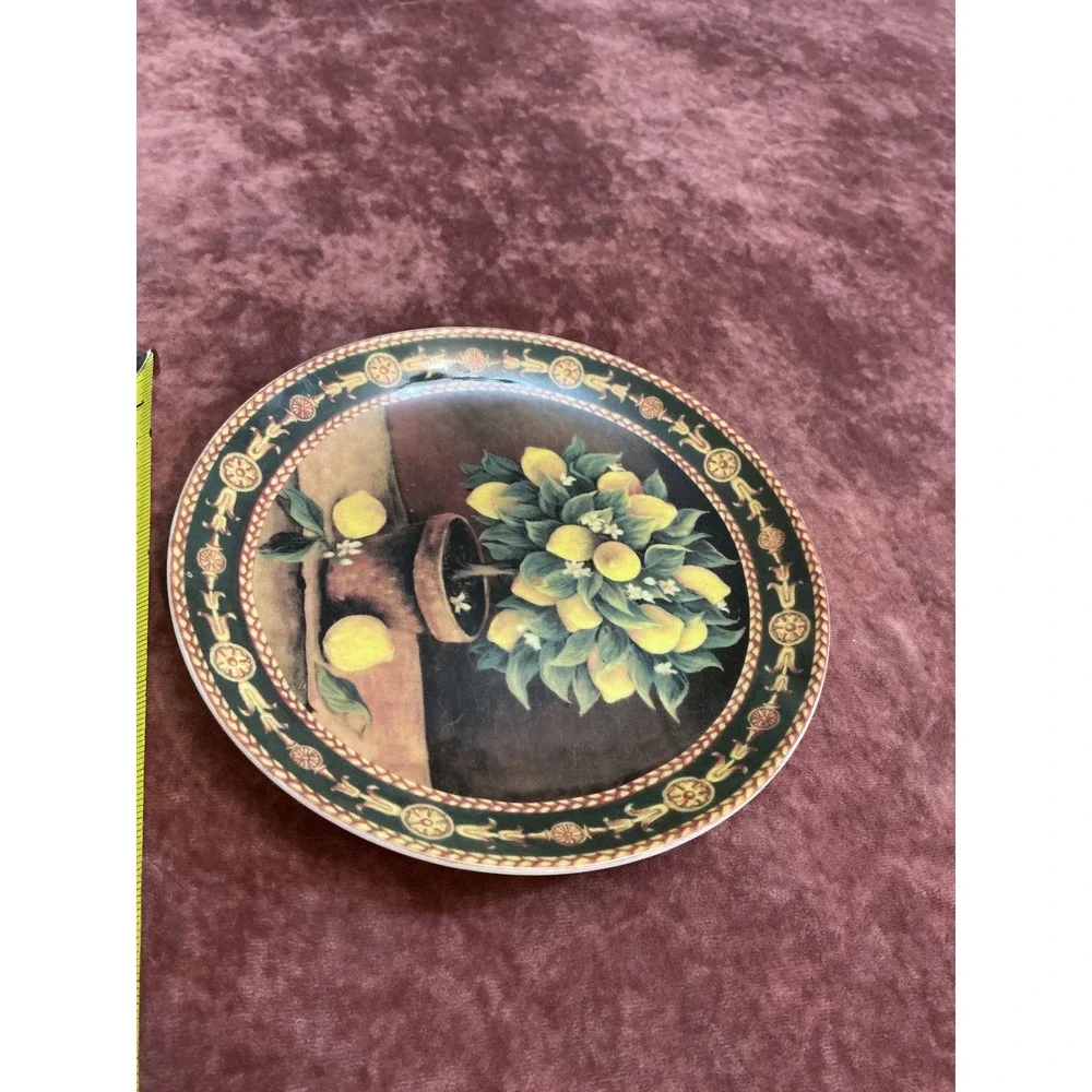Formalities by Baum Bros Mediterranean Collection Lemons Decorative Plate 7.5in